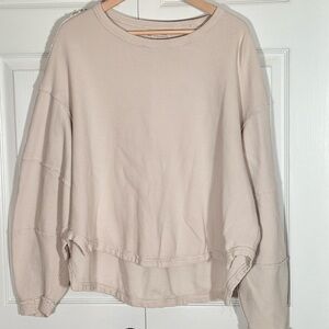 We the Free Beige Oversized Sweater